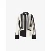 Sir Womens Pietra Geometric-print Silk Shirt Milano Nero In Multi