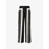 SIR WOMENS MILANO NERO PIETRA WIDE-LEG SILK TROUSERS XS