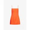 Sir Womens Tangerine Panettone Panelled Linen Mini Dress In Multi