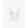 Sir Womens Splice Palma Overlay Off-shoulder Silk Cami Top Xs In Neutral