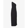Sir Womens Black Rossana Asymmetric Stretch-woven Maxi Dress Xs In Black