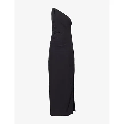 Sir Womens Black Rossana Asymmetric Stretch-woven Maxi Dress Xs