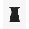 SIR WOMENS BLACK SANDRINE OFF-SHOULDERS STRETCH-WOVEN BLEND MINI DRESS XS