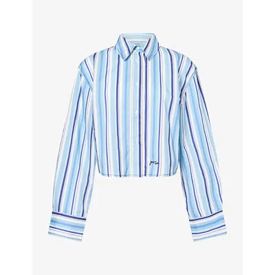 Sir Womens  Vester Pinstripe Cotton Shirt In Blue