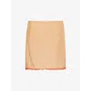Sir Womens Splice Palma Layered Silk Mini Skirt Xs In Nude