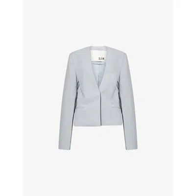 Sir Womens Storm V-neck Relaxed-fit Stretch-wool Blend Blazer In Gray