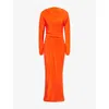 Sir Fresca Gathered Draped Silk Crepe De Chine Maxi Dress