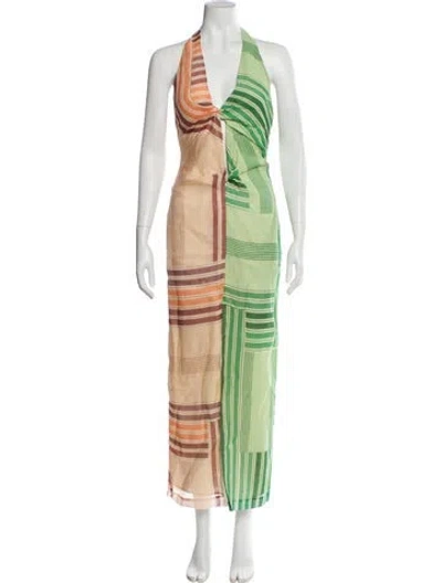 Pre-owned Sir Wool Long Dress In Green