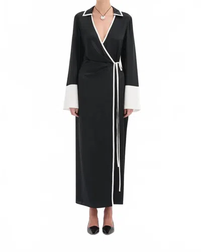Sir Yasmine Wrap Shirt Dress In Black