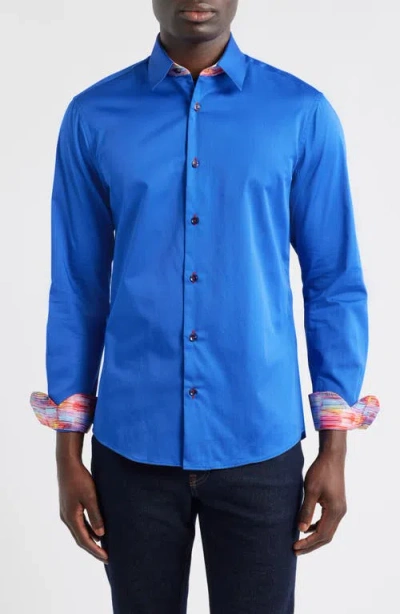 Siragusa Sinai Collection Luxe Cotton Dress Shirt In Blue