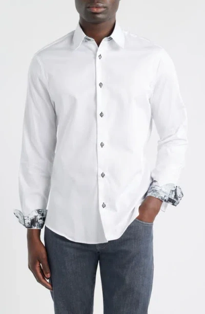 Siragusa Sinai Collection Luxe Cotton Dress Shirt In Gray