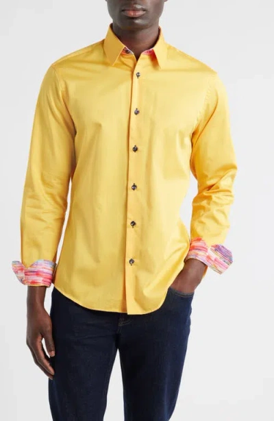 Siragusa Sinai Collection Luxe Cotton Dress Shirt In Yellow