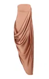 Sirapop Sascha Satin Dress In Brown