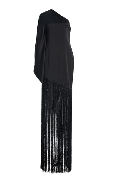 Sirapop Vivian Satin Mini With Fringe In Black
