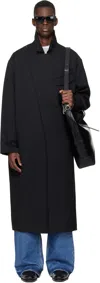 Sire Black Light Tailored Coat In Black
