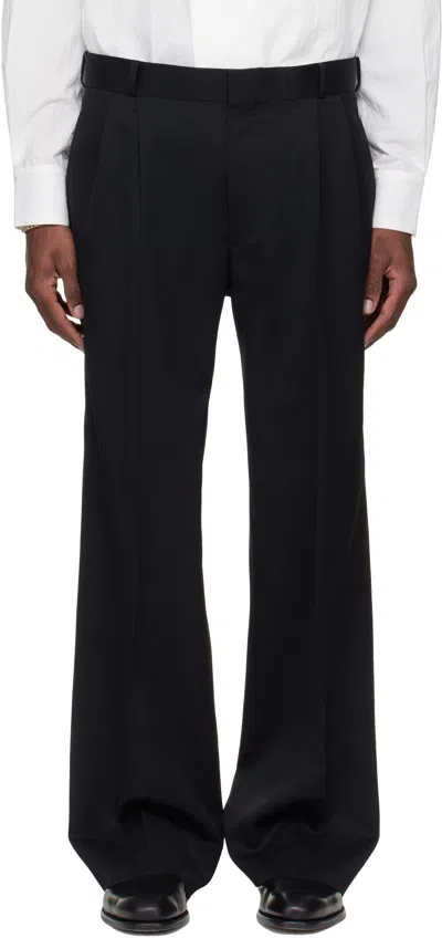 Sire Black Pleated Tailored Trousers