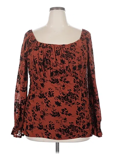 Pre-owned Siren Lily Long Sleeve Blouse In Brown