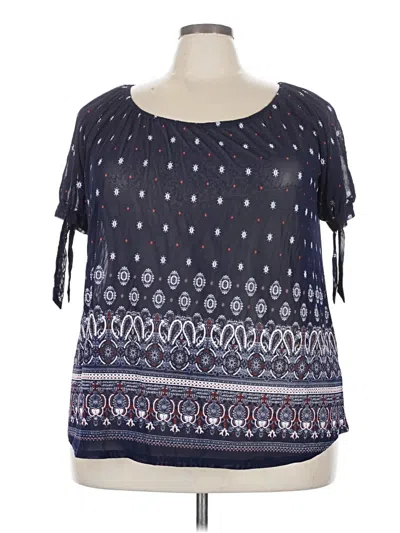 Pre-owned Siren Lily Short Sleeve Blouse In Blue