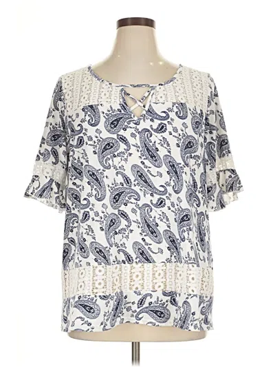 Pre-owned Siren Lily Short Sleeve Blouse In White