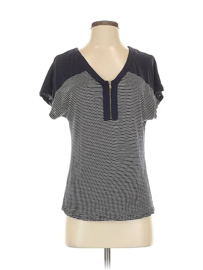 Pre-owned Siren Lily Short Sleeve Top Gray V Neck Tops