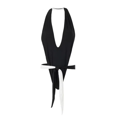 Siren Swimwear Women's Black / White Siren Katarina Halter Swimsuit Black & White Reversible In Black/white