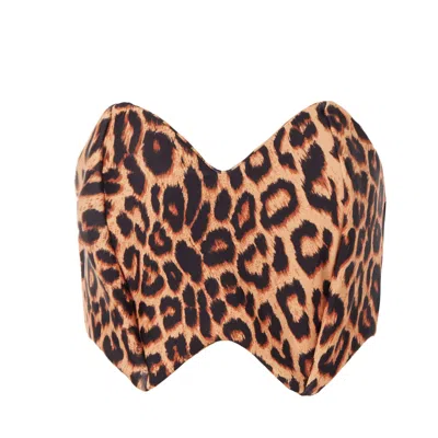 Siren Swimwear Women's Brown / Gold / Neutrals Siren Mermaid Corset In Leopard In Brown/gold