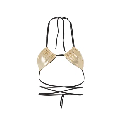 Siren Swimwear Women's Gold / Black Siren Ibiza Reversible Black & Gold Top In Gold/black