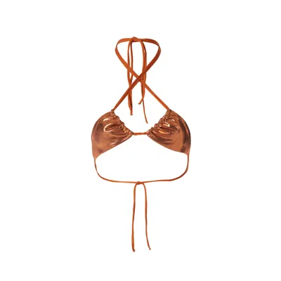 Siren Swimwear Women's Gold / Brown Siren Ibiza Reversible Bronze Top In Gold/brown
