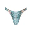 Siren Swimwear Women's Siren Taylor Thong Bottoms In Blue Snake In Blue