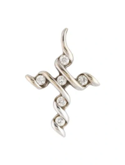 Pre-owned Sirena 14k Diamond Cross Pendant In Multicolor