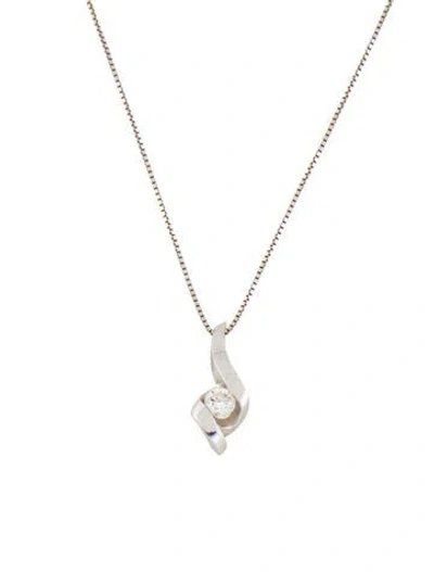 Pre-owned Sirena 14k Diamond Pendant Necklace, 18" In Multi