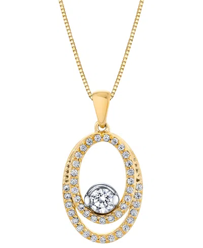 Sirena Diamond Orbital Oval 18" Pendant Necklace (3/8 Ct. T.w.) In 14k Gold & White Gold In Two-tone Gold