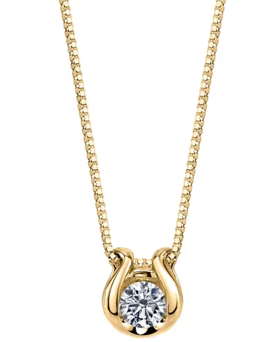 Sirena Diamond Solitaire Omega 18" Pendant Necklace (1/5 Ct. T.w.) In 14k Gold In Yellow Gold