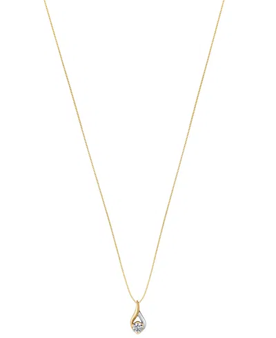Sirena Diamond Solitaire Two-tone 18" Pendant Necklace (1/4 Ct. T.w.) In 14k Two-tone Gold In Two Tone