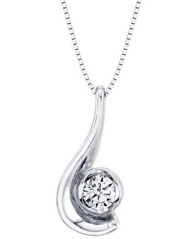Sirena Diamond Swirl Frame 18" Pendant Necklace (1/4 Ct. T.w.) In 14k White Gold