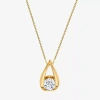 Sirena (i-j/vs1-vs2) Womens 1 Ct. T.w. Lab Grown White Diamond 14k Gold Pear 18 Inch Pendant Necklace In Yellow