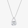 Sirena (i-j/vs1-vs2) Womens 1 Ct. T.w. Lab Grown White Diamond 14k White Gold Pear 18 Inch Pendant Necklace In White