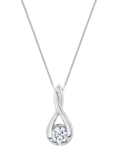 SIRENA LAB GROWN DIAMOND KNOT PENDANT NECKLACE (1 CT. T.W.) IN 14K WHITE GOLD (ALSO IN 14K YELLOW GOLD)