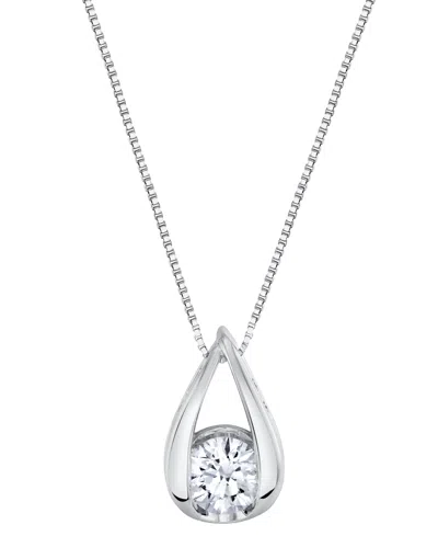 Sirena Lab Grown Diamond Pear Shape Pendant Necklace (2 Ct. T.w.) In 14k Yellow Gold (also In 14k White Gol In Metallic