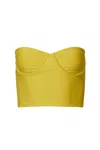 Sirena + The Sea Lolita Corset Longline Stretch Bikini Top In Mustard In Orange