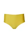 Sirena + The Sea Lolita High-waisted Stretch Bikini Bottom In Mustard In Gold