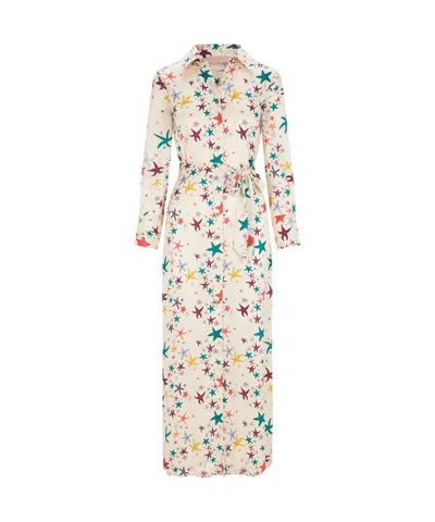 Sirens London Women's Neutrals Dionne Dress Ecru Starfish In Beige