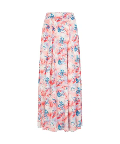 Sirens London Pink Octopus Print Franklin Maxi Skirt