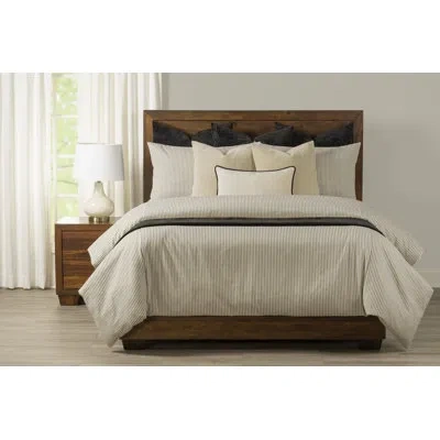 Siscovers 100% Cotton Farmhouse Stripe Duvet Cover & Insert Set In Black,cream