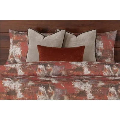Siscovers Albion Abstract Print Duvet Cover & Insert Set In Red;red