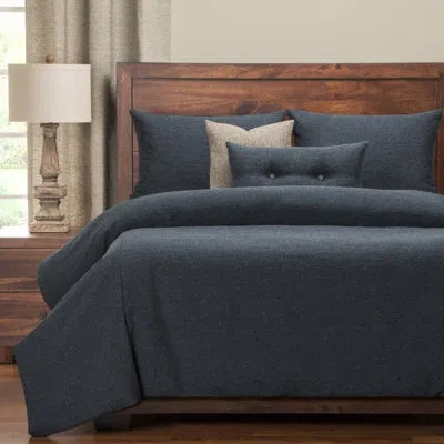 Siscovers Belmont Nubby Homespun Duvet Cover And Insert Set With Accent Pillows In Navy