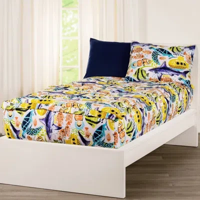 Siscovers Beneath The Waves Bunkie Deluxe All-in-one Zipper Bedding Set In Blue;green;yellow