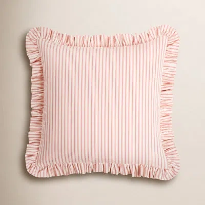 Siscovers Birch Lane Cottage Stripe Calypso Ruffled Accent Pillow In Polyester