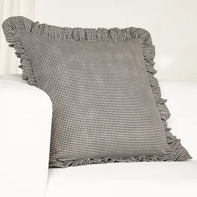 Siscovers Birch Lane Mini Check Ruffled Accent Pillow In Polyester,black