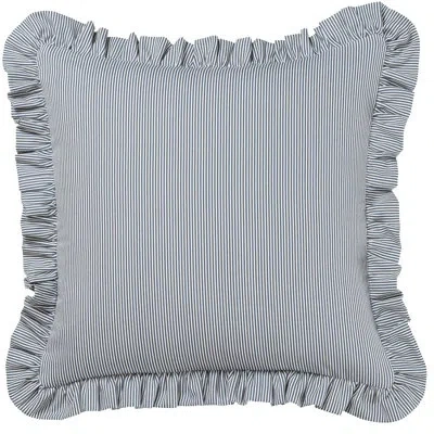 Siscovers Birch Lane Oxford Stripe Ruffled Accent Pillow In Polyester,blue